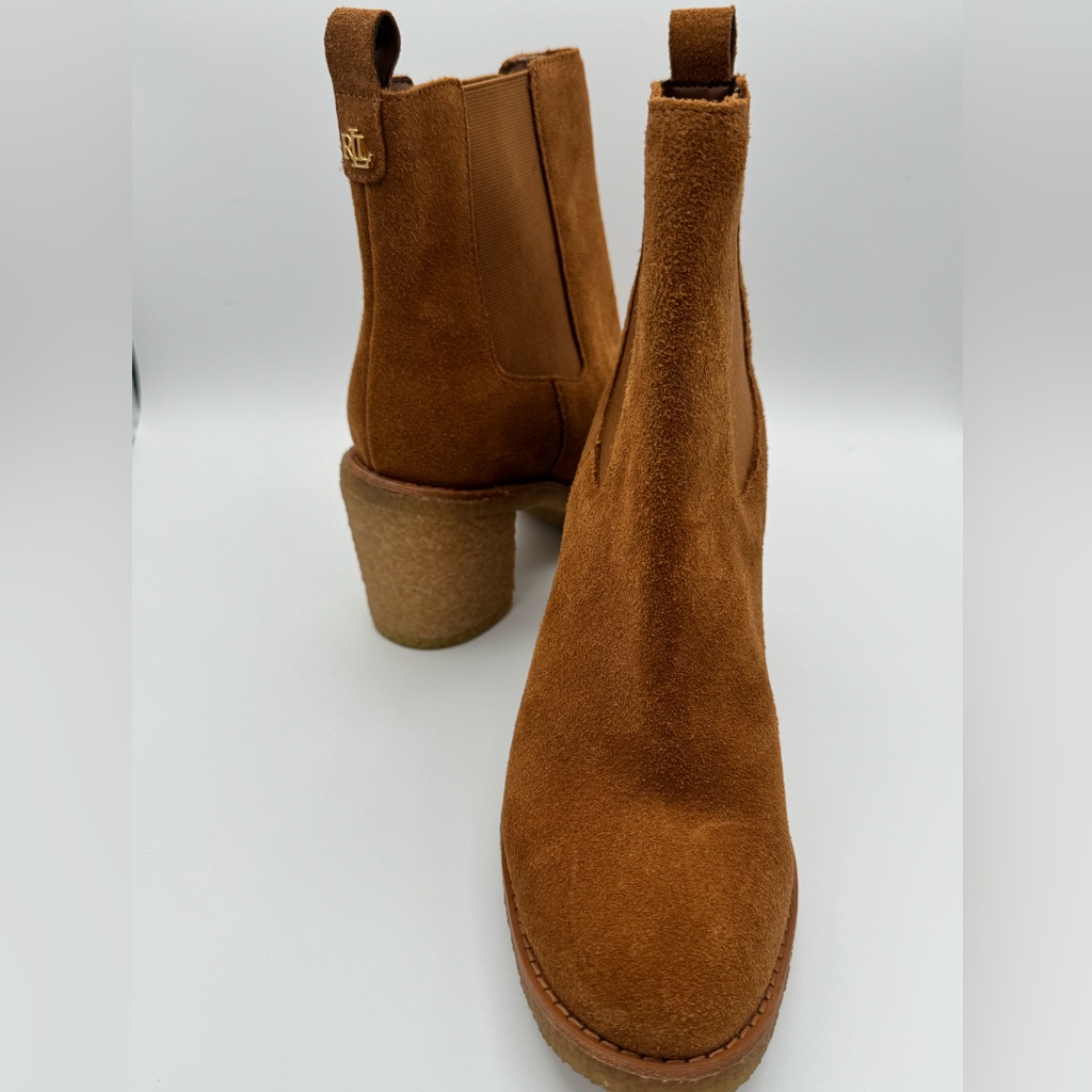 Polo By Ralph Lauren Tan Suede Heeled Boots